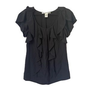 Diane Von Furstenberg aurette blouse top size 6 100% silk ruffle breathable boho
